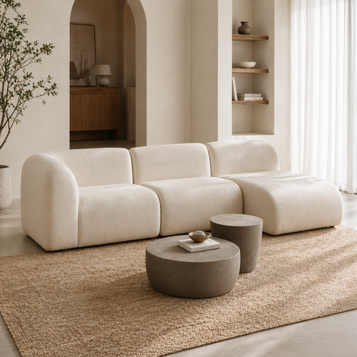 Modern Curved Sectional Sofa
